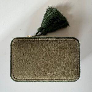 SEZANE: Green Velvet Travel Jewelry Box - NWOT